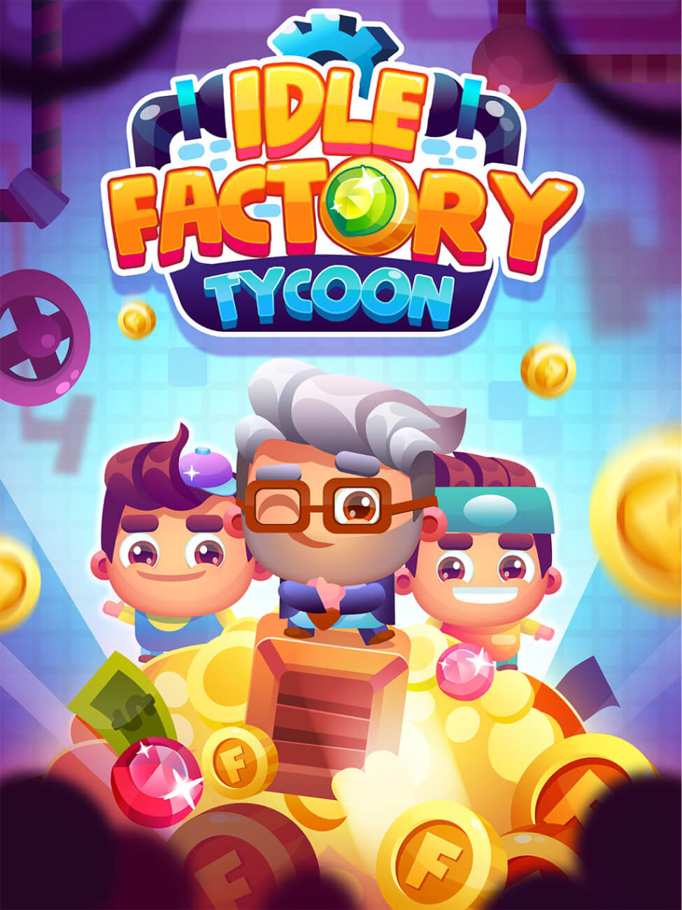 2D Illustration Artwork for IDLE Factory Tycoon